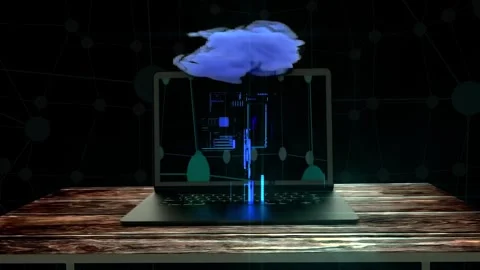 Cloud Computing Abstract Technology Animated Video 4K Stock Footage 305879620