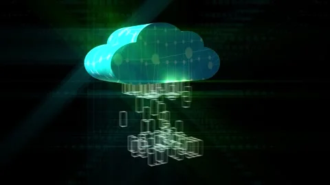 Cloud Computing Abstract Technology Animated Video 4K Stock Footage 305879756