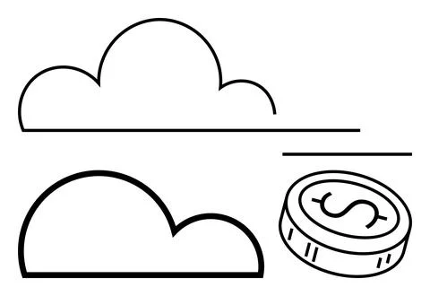 Cloud Computing Advantages Storage Solutions and Cost Efficiency Illustrazione stock