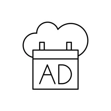 Cloud computing, advertisement, SEO icon. Simple line, outline vector elements Stock Illustration