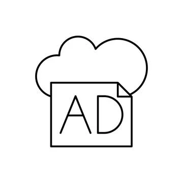 Cloud computing, advertisement, SEO icon. Simple line, outline vector elements Illustrazione stock