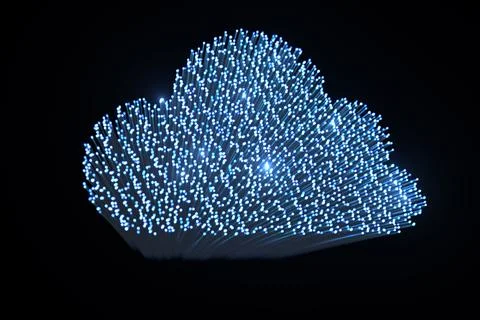 Cloud computing against black background 스톡 일러스트