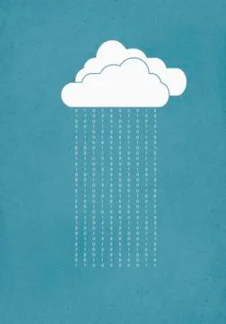 Cloud computing against blue background Illustrazione stock