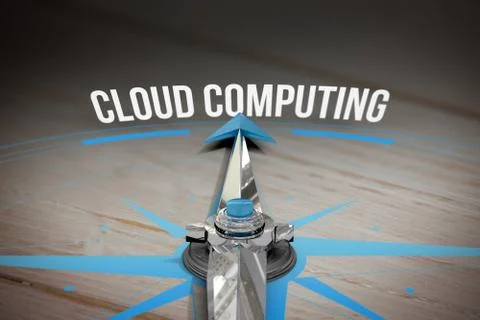 Cloud computing against brown wooden background Ilustração Stock