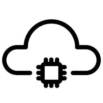 Cloud Computing- AI Chip- Decentralized Data Storage Icon Illustrazione stock