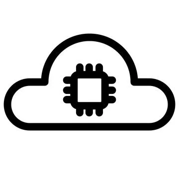 Cloud Computing- AI- Decentralized Network- Data Storage Icon Illustrazione stock