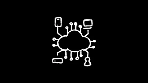 Cloud Computing AI Devices Icon Stock Footage 347766309