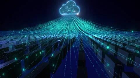 Cloud computing and AI data networks Stock Footage 313774693