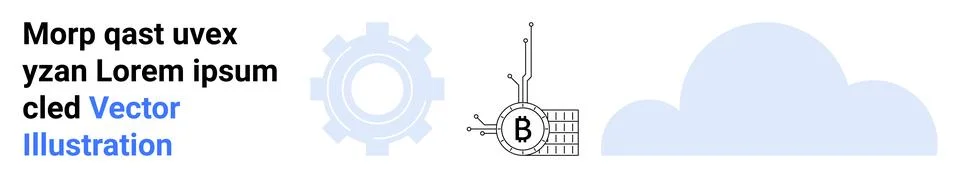 Cloud Computing and AI Technology Elements for Modern Web Design Stock Illustration