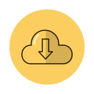 Cloud computing and arrow download block style icon Illustrazione stock