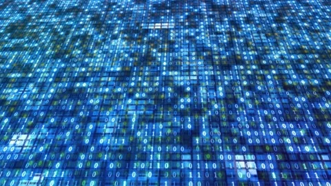 Cloud Computing and Artificial Intelligence Binary Digital Code Scroll Stock Footage 250503812
