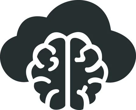Cloud computing and artificial intelligence icon Stock Illustration
