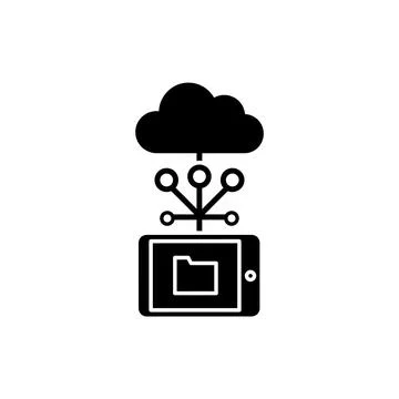 Cloud Computing and Bidirectional Data Transfer Icon Stockillustratie