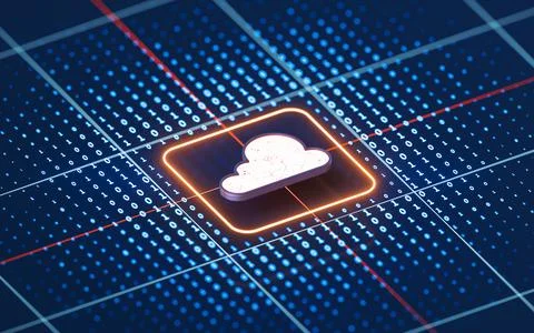 Cloud computing and big data, 3d rendering. Stockillustratie