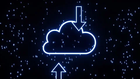 Cloud computing and binary code, 3d rendering. Stock Footage 229234222