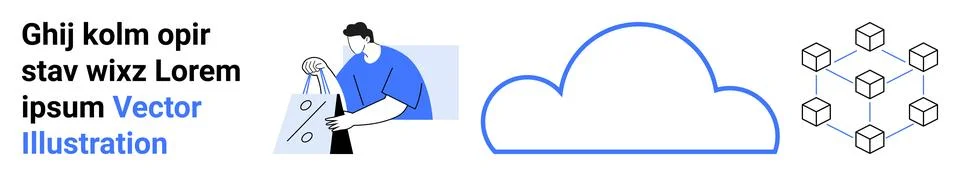 Cloud Computing and Blockchain Rendering with Digital Graphics Designer and.. イラスト素材