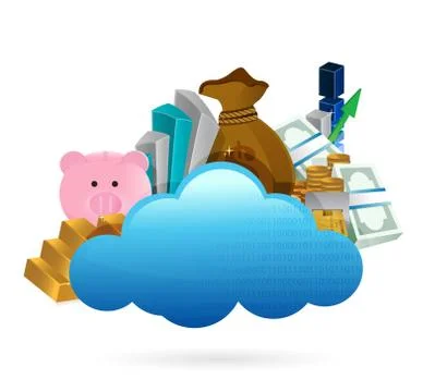 Cloud computing and business concept illustration イラスト素材