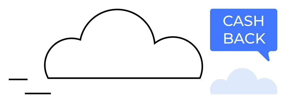 Cloud Computing and Cashback Concept with Fast Transactions and Rewards in .. 库存插图