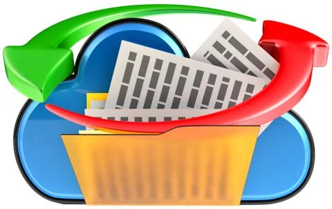 Cloud computing and circulation digital documents Stock Illustration