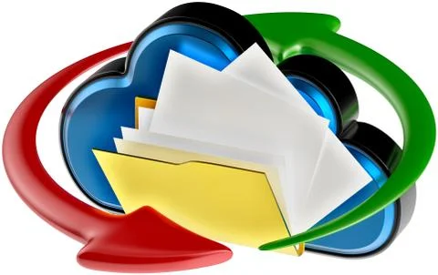 Cloud computing and circulation digital documents 库存插图