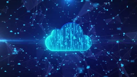 Cloud computing and cloud service network technology concept background Video stock 247320746