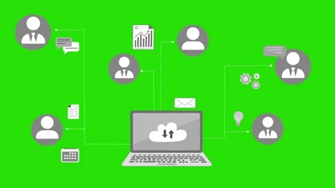 Cloud Computing and Communication Animation Stock Footage 317852510