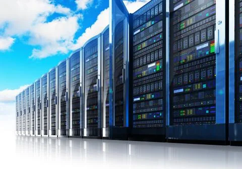 Cloud computing and computer networking concept Stock Illustration