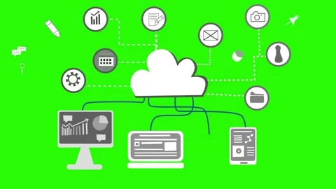 Cloud Computing and Connected Devices Animation Video stock 315187808