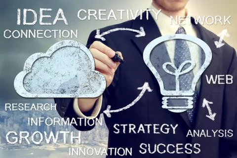 Cloud computing and connectivity concept Stockfoto's