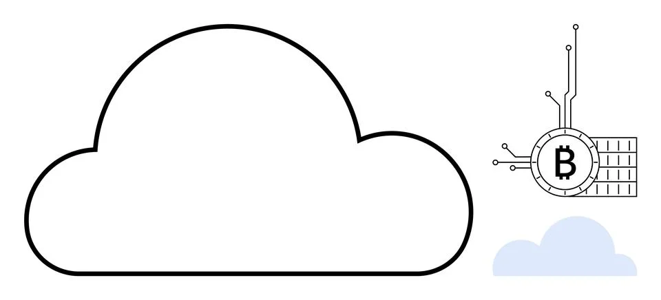 Cloud Computing and Cryptocurrency Integration for Modern Enterprises Stock Illustration