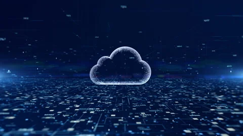 Cloud computing and cyber security. Digital data network protection. High-spe Stock Footage 133097155