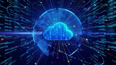 Cloud computing and cyber security concept background Stock Footage 229998521