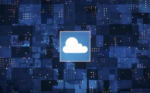 Cloud computing and dada transmission, science and technology, 3d rendering. Stock Illustration