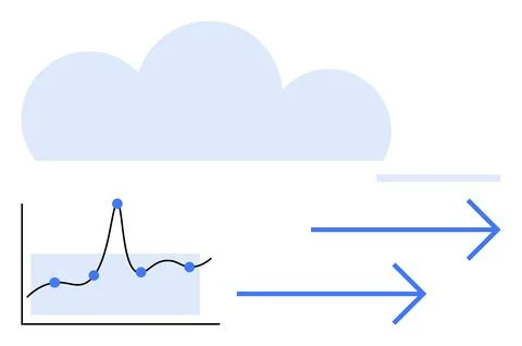 Cloud Computing and Data Analytics Growth and Efficiency through Technology 스톡 일러스트