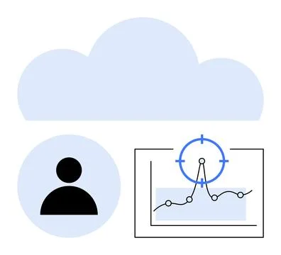 Cloud Computing and Data Analytics User Connectivity and Targeted Insights Illustrazione stock