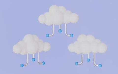 Cloud computing and data backup on internet concept 3d illustration Illustrazione stock