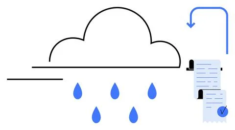 Cloud Computing and Data Management with Document Security Checkmark Stock Illustration