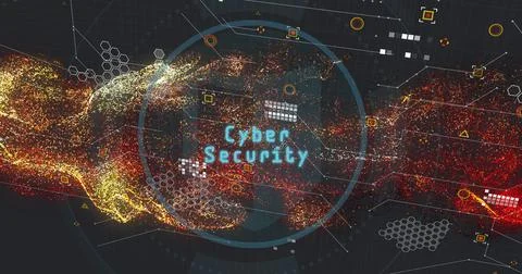 Cloud computing and data processing image over digital network background Stock Photos