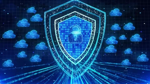Cloud computing and data security concept Stock Footage 313773797