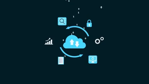 Cloud Computing and Data Storage Animation for Business Technology. 動画素材 315377403