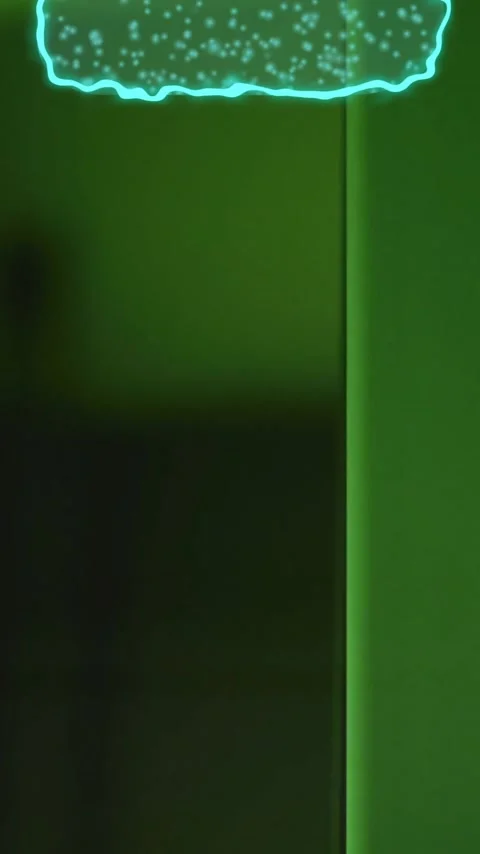 Cloud computing and data storage animation over green-lit server room Stock Footage 320811839