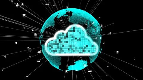 Cloud computing and data storage technology for future innovation 스톡 일러스트