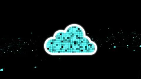Cloud computing and data storage technology for future innovation Stock Illustration