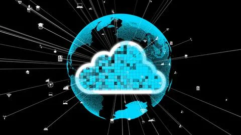 Cloud computing and data storage technology for future innovation 스톡 일러스트