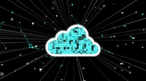 Cloud computing and data storage technology for future innovation Stock Illustration