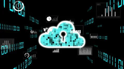 Cloud computing and data storage technology for future innovation 库存插图