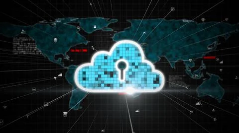 Cloud computing and data storage technology for future innovation Illustrazione stock