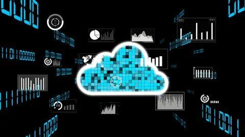 Cloud computing and data storage technology for future innovation Stock Illustration