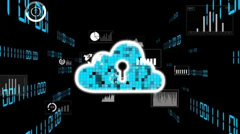 Cloud computing and data storage technology for future innovation Stock Illustration