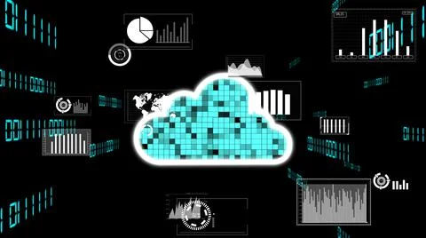 Cloud computing and data storage technology for future innovation Stock Illustration